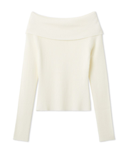 ベーシックオフショルリブニット／ウォッシャブル