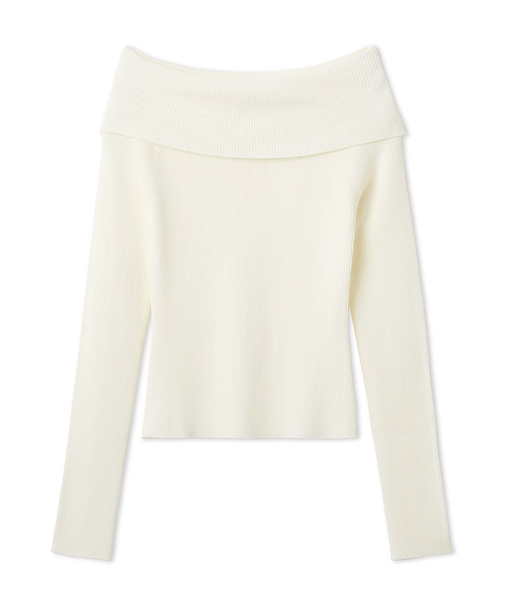 ベーシックオフショルリブニット／ウォッシャブル