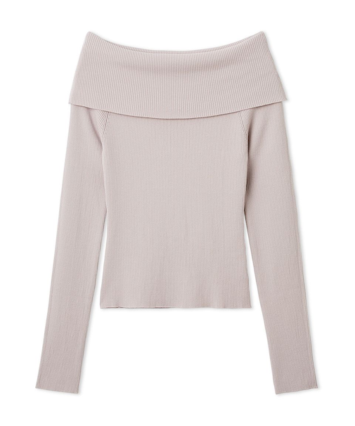 ベーシックオフショルリブニット／ウォッシャブル