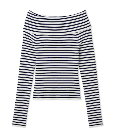 ベーシックオフショルリブニット／ウォッシャブル