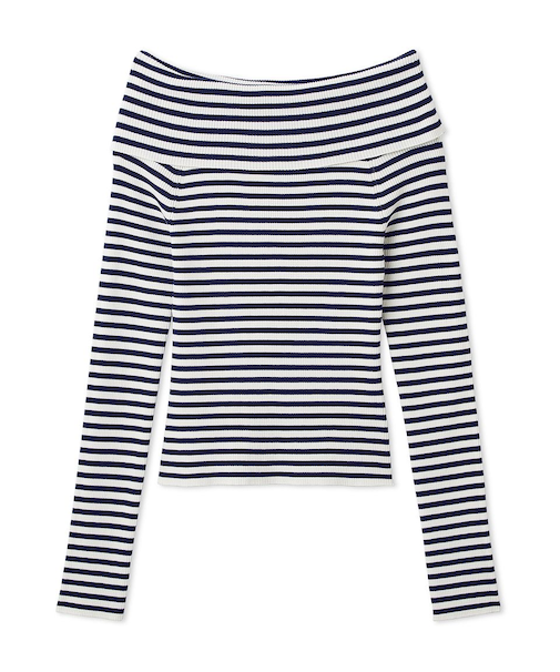 ベーシックオフショルリブニット／ウォッシャブル