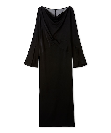 ドレープネックフロントノットドレス