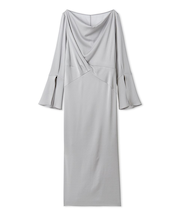 ドレープネックフロントノットドレス