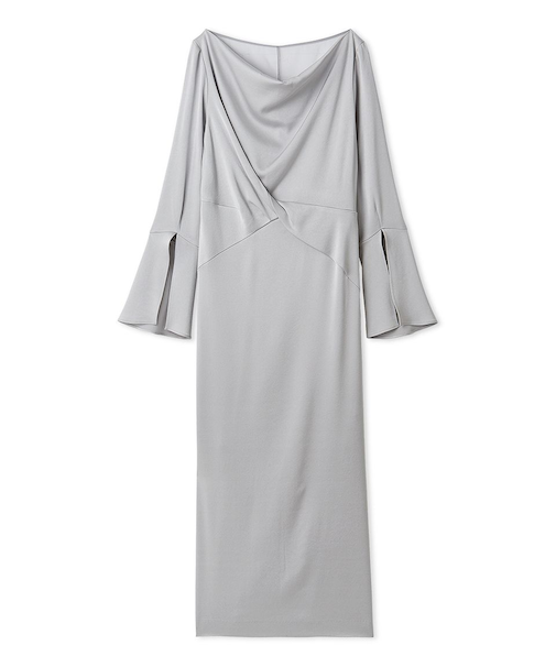 ドレープネックフロントノットドレス