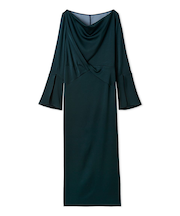 ドレープネックフロントノットドレス