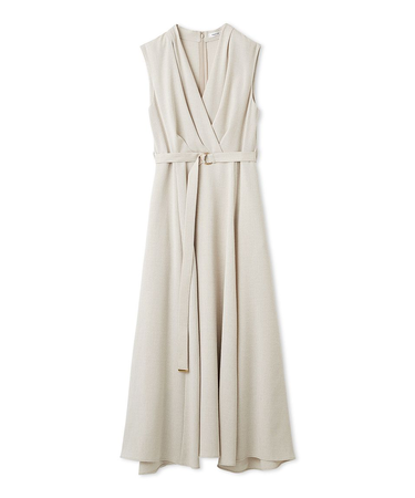 カシュクールベルトタックワンピース