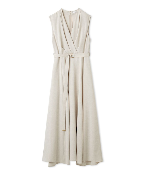 カシュクールベルトタックワンピース