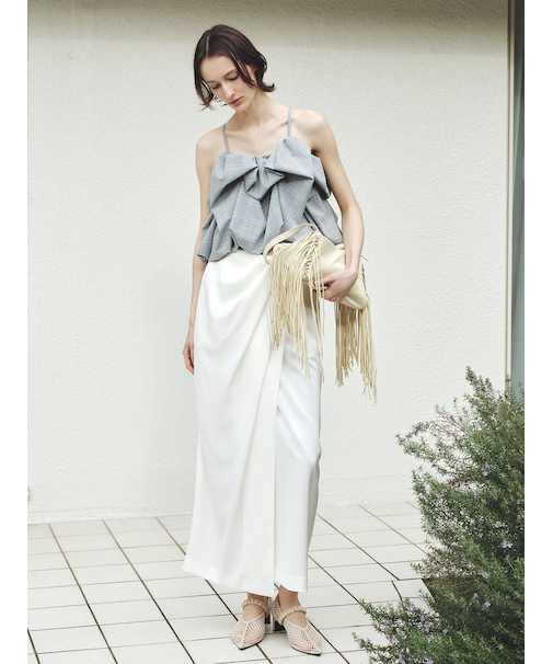 タックドレープビーチスカート／UVカット・速乾