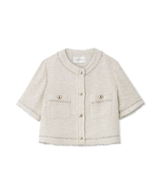 ツイードフリンジ半袖ジャケット