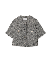 ツイードフリンジ半袖ジャケット