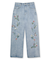 フラワーエンブロイダリーデニムパンツ