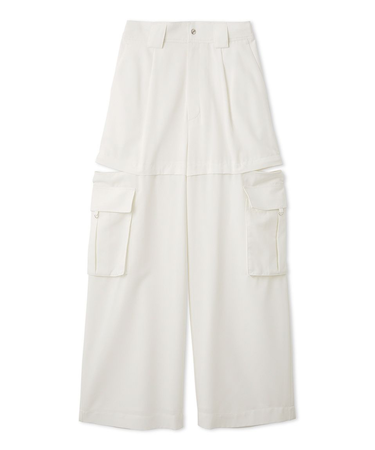 サイドファスナーカーゴパンツ/ウォッシャブル・防シワ・接触冷感