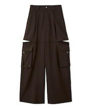 サイドファスナーカーゴパンツ／ウォッシャブル・防シワ・接触冷感