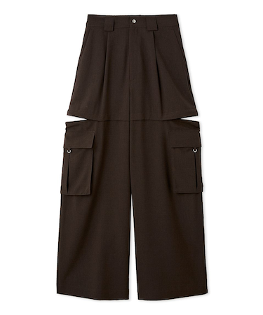 サイドファスナーカーゴパンツ/ウォッシャブル・防シワ・接触冷感