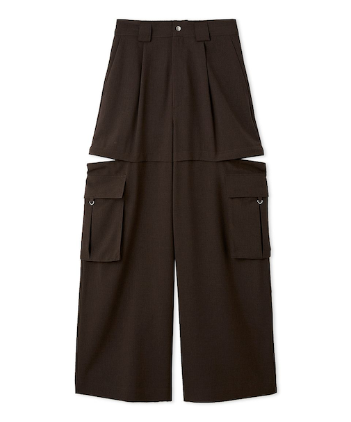 サイドファスナーカーゴパンツ/ウォッシャブル・防シワ・接触冷感