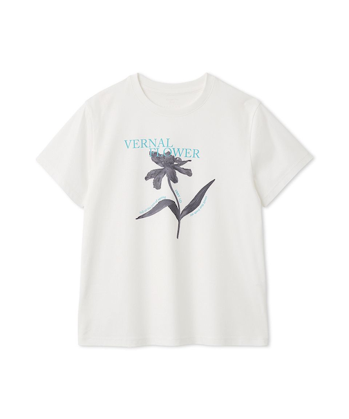 コンパクトフラワープリントTシャツ