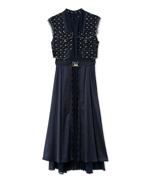 ミリタリーコンビプリーツワンピース