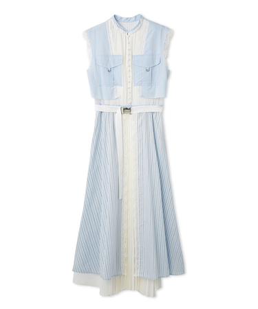 ミリタリーコンビプリーツワンピース