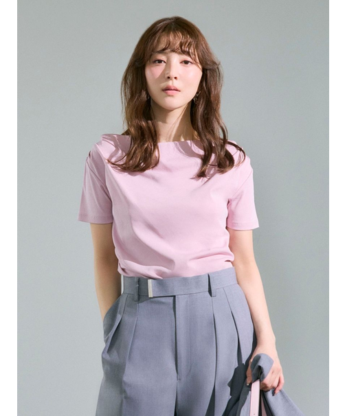 ドレープネックオフショルカットソー/ウォッシャブル