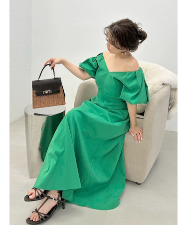 【00サイズあり】ボリュームパフスリーブワンピース