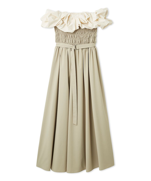 バルーンフリルシャーリングワンピース