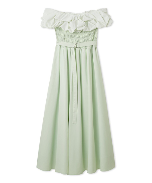 バルーンフリルシャーリングワンピース