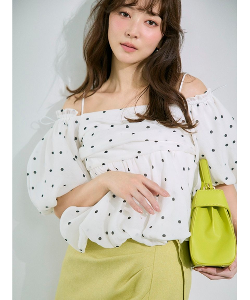 【WEB限定】オフショルパフスリーブブラウス／ウォッシャブル