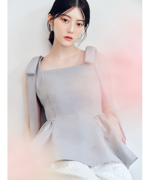 【WEB限定】リボンペプラムトップス／ウォッシャブル