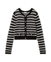 クロシェクルーネックカーディガン