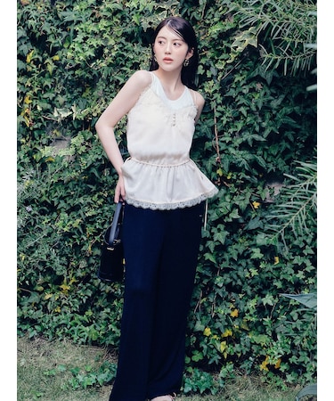 【LUMISHADE】ドロストウエストゴムパンツ／UVカット・ウォッシャブル