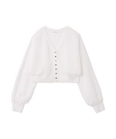 シアーVネッククロップドカーディガン