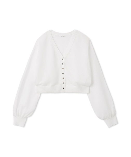 シアーVネッククロップドカーディガン