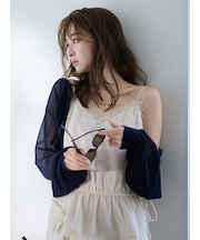 シアーVネッククロップドカーディガン