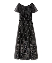 フラワーエンブロイダリーチュールレイヤードドレス