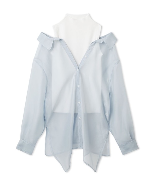 セミシアーシャツレイヤードニット セミシアーシャツレイヤードニット｜フレイアイディーの通販｜&mall