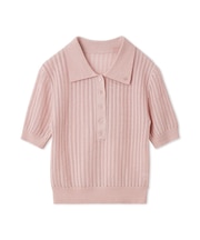 スパンコールアイレットケーブルポロニット