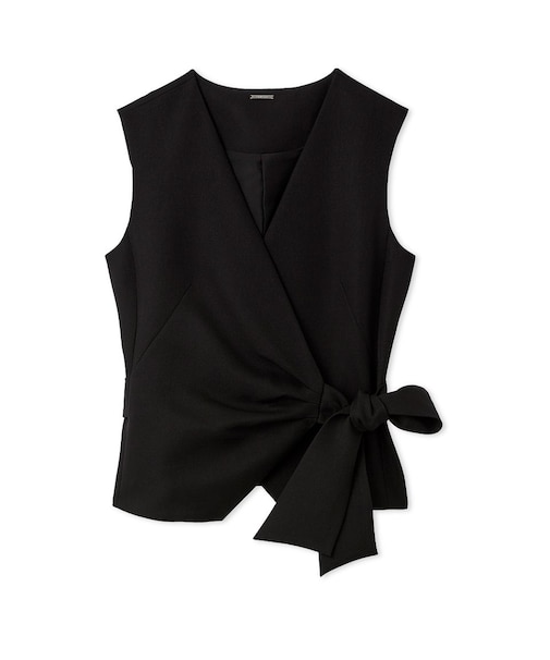 ノットデザインペプラムジレ／ウォッシャブル・UVカット・防シワ