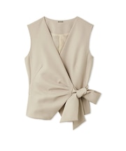 ノットデザインペプラムジレ／ウォッシャブル・UVカット・防シワ