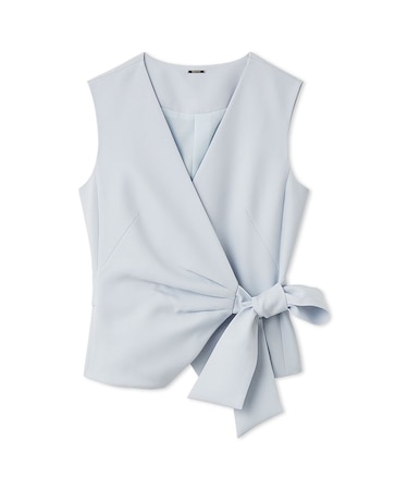 ノットデザインペプラムジレ／ウォッシャブル・UVカット・防シワ