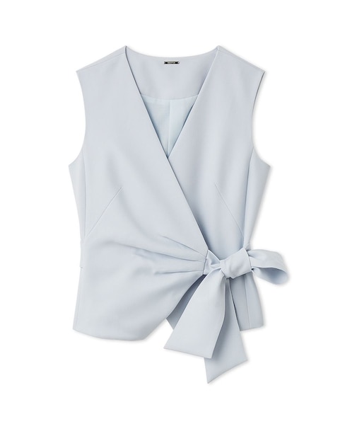 ノットデザインペプラムジレ／ウォッシャブル・UVカット・防シワ