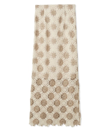 フラワータイルレースタイトスカート