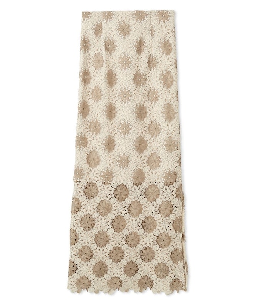 フラワータイルレースタイトスカート