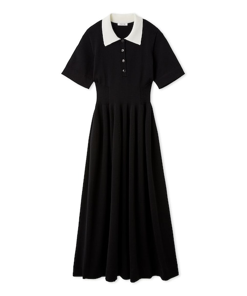 ホールガーメントポロカラーワンピース