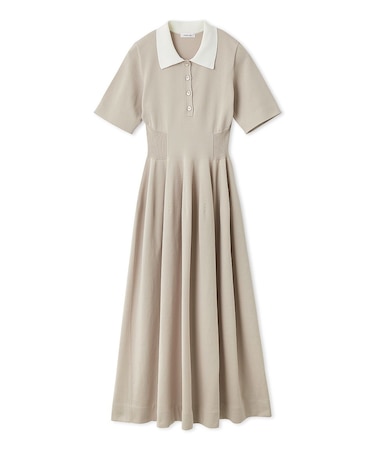 ホールガーメントポロカラーワンピース