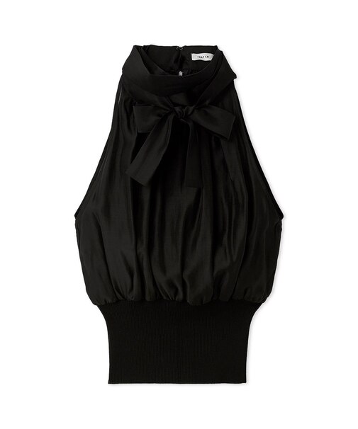 ウエストリブホルターネックトップス