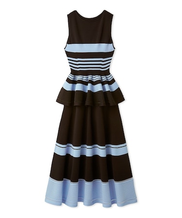 ホールガーメントペプラムニットワンピース／ウォッシャブル