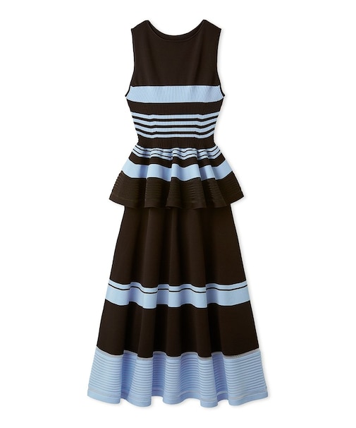 ホールガーメントペプラムニットワンピース／ウォッシャブル