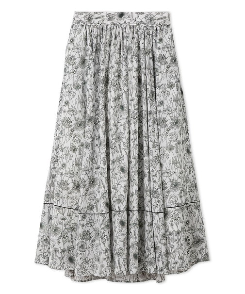 【FRAY I.D MADE WITH LIBERTY FABRIC】ギャザーフレアスカート／ウォッシャブル