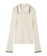 クロシェポロニットカーディガン