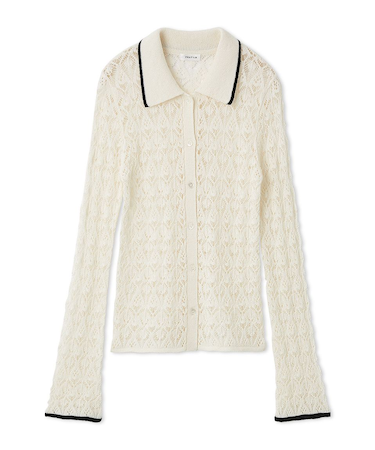 クロシェポロニットカーディガン